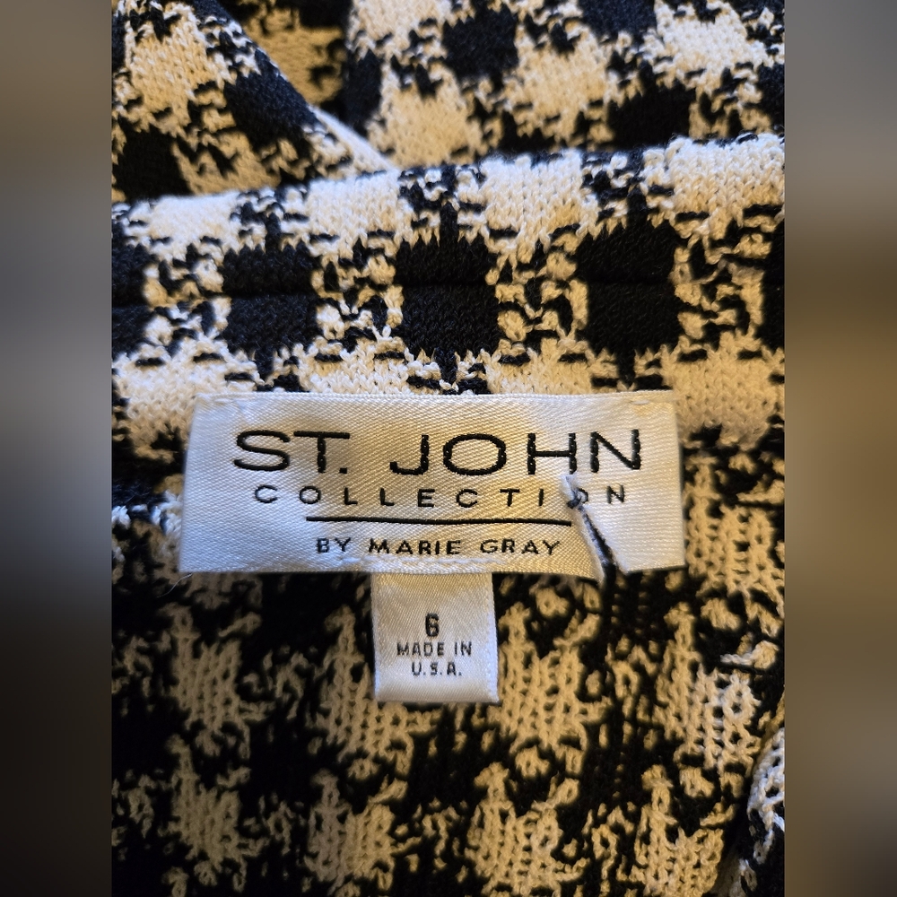 Vintage St. John Houndstooth Long Coat - Picture 3 of 4